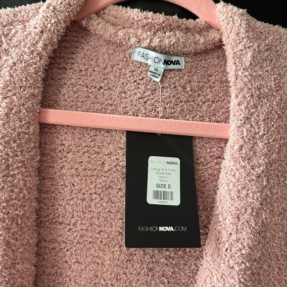 Fashion Nova Mauve Pink Living In It Cardigan NWT Size Small - Picture 5 of 10